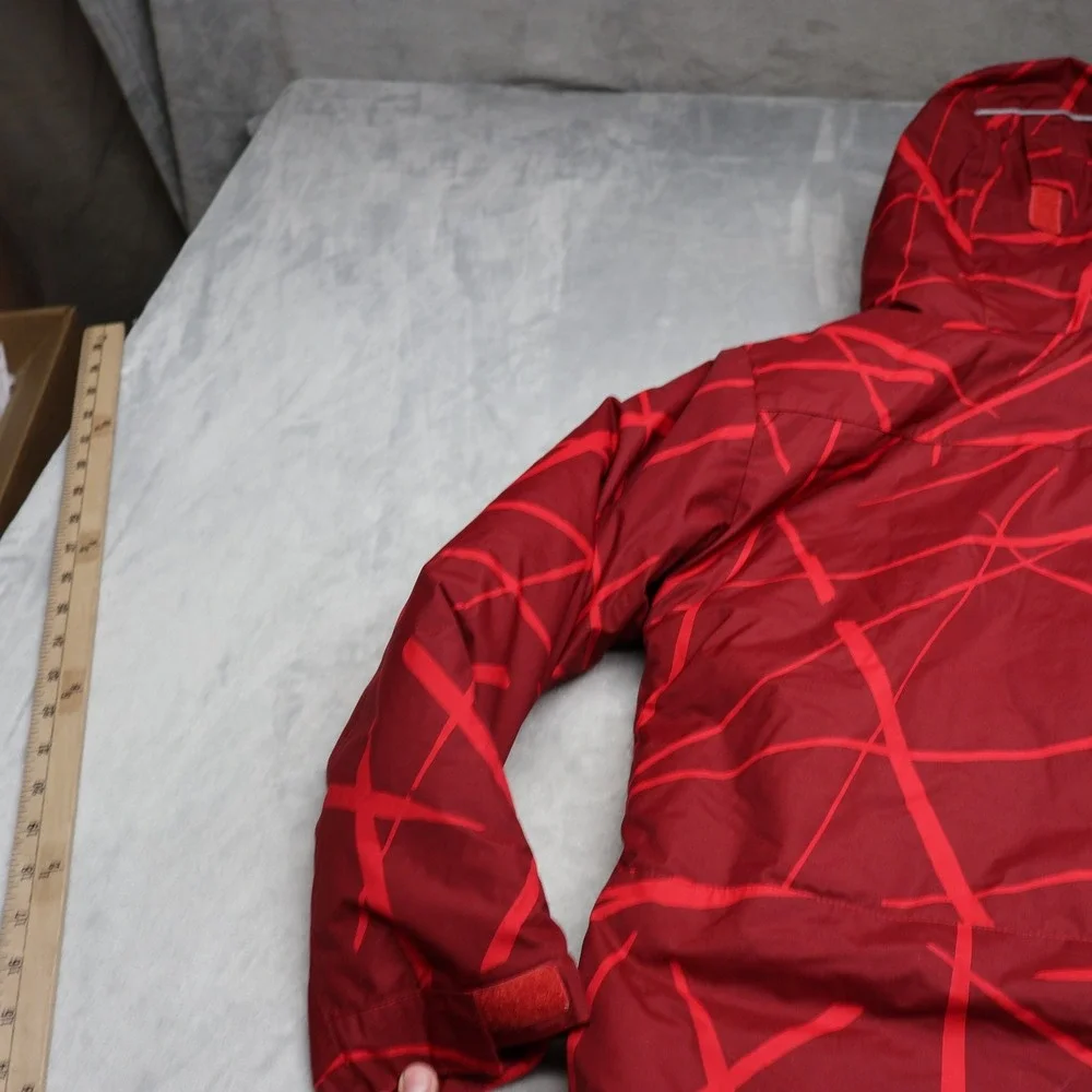 Columbia Jacket‎ Boys Medium 10/12 Red Geometric Lightning Lift Insulated Puffer